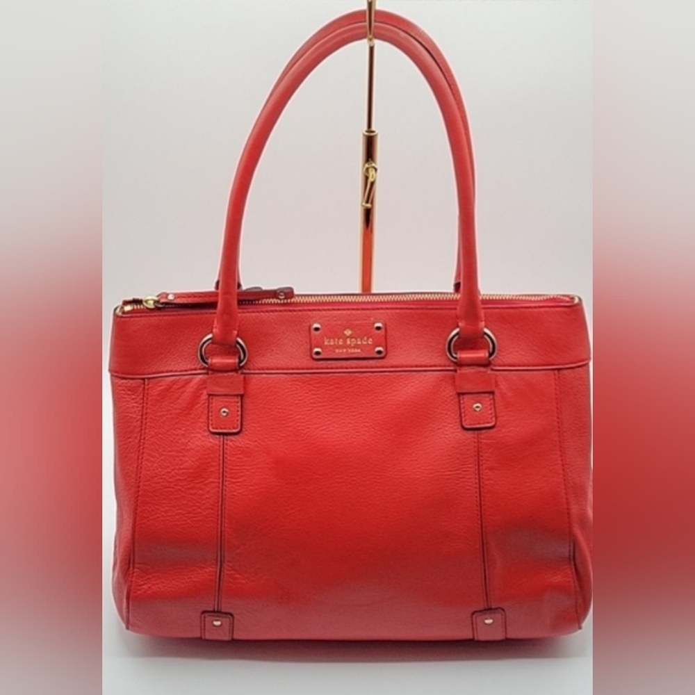 KATE SPADE Teegan Berkshire Road Poppy Red Leather Tote